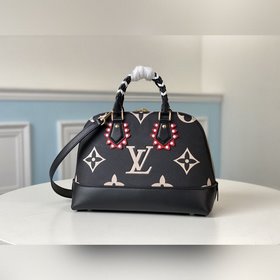LV Артикул： M44832 Черная сумка с крупной ручной ручкой и шелког