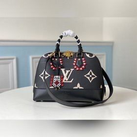 LV Артикул： M44832 Черная сумка с крупной ручной ручкой и шелког