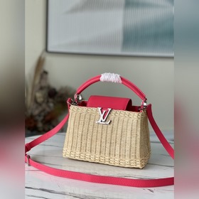 LV Ограниченная серия： M48865 Розово-красная сумка Свежий и фра