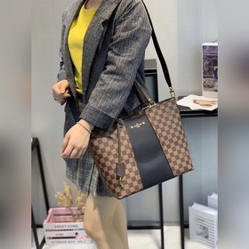 LV Новая сумка в шахматном стиле JERSEY N44041 Черный, пурпурный