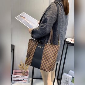 LV Новая сумка в шахматном стиле JERSEY N44041 Черный, пурпурный