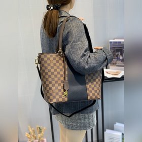 LV Новая сумка в шахматном стиле JERSEY N44041 Черный, пурпурный