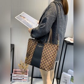 LV Новая сумка в шахматном стиле JERSEY N44041 Черный, пурпурный