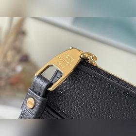 LV Модель： M81292 Черный Кожаный клатч среднего размера Изготовл