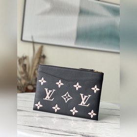 LV Модель： M81292 Черный Кожаный клатч среднего размера Изготовл