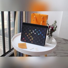 LV модель M61692 с ручной росписью виде радуги Сумка POCHETTE VO