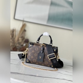 LV Модель： M45571 Черная сумка Изготовлена из парусины с кожаным