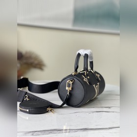 LV Артикул： M45707 Сумка Papillon BB серым шелкографическим прин