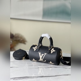 LV Артикул： M45707 Сумка Papillon BB серым шелкографическим прин
