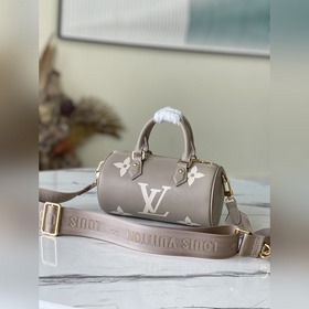 LV Артикул： M45707 Сумка Papillon BB серым шелкографическим прин