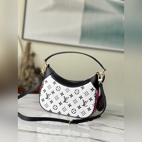 LV Модель： M46091 Черно-белая сумка BB Узор на коже создан с пом