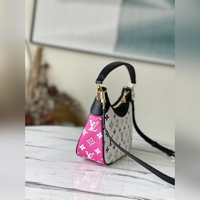LV Модель： M46091 Черно-белая сумка BB Узор на коже создан с пом