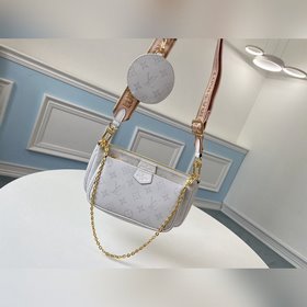 LV Модель M44823 Белый мешок через плечо из старого полотна. Комп