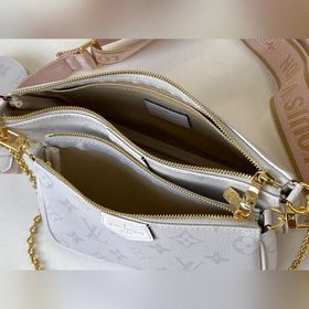 LV Модель M44823 Белый мешок через плечо из старого полотна. Комп