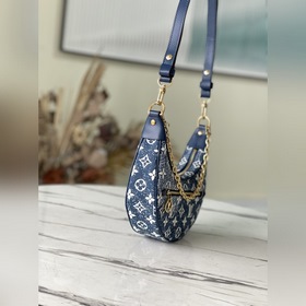 LV Артикул： M81166 Джинсовый цвет Сумка Croissant Сумка Croissa