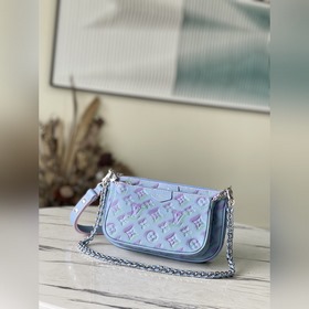 LV Модель： M46093 Синий  Сумка из тисненной кожи , а трехступен