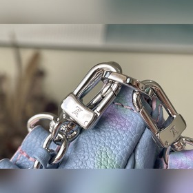 LV Модель： M46093 Синий  Сумка из тисненной кожи , а трехступен