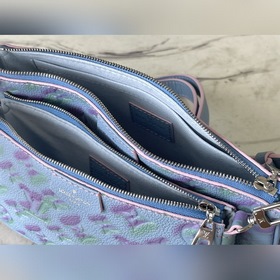LV Модель： M46093 Синий  Сумка из тисненной кожи , а трехступен