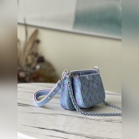 LV Модель： M46093 Синий  Сумка из тисненной кожи , а трехступен