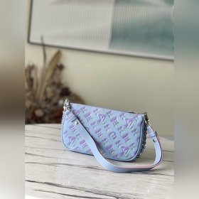 LV Модель： M46093 Синий  Сумка из тисненной кожи , а трехступен