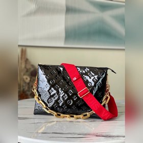 LV Модель： M57783 Черная сумка Coussin среднего размера из лакир