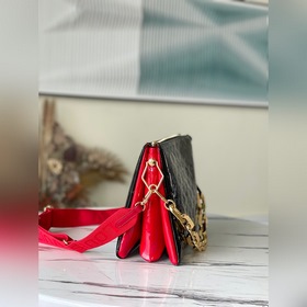 LV Модель： M57783 Черная сумка Coussin среднего размера из лакир