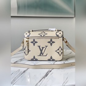 LV Артикул： M45384 Кремово-белая сумка Pochette Métis с тисненым 