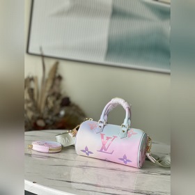 LV Модель： M46078 Розовая сумка BB Классический узор на увеличен