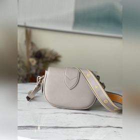 LV Артикул： M58728 Серая сумка Pont 9 Soft Изготовлена из зернис