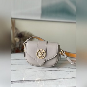 LV Артикул： M58728 Серая сумка Pont 9 Soft Изготовлена из зернис