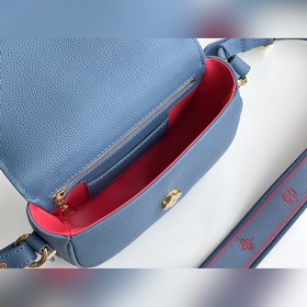 LV Артикул： M58964 Синяя сумка Pont 9 Soft Изготовлена из зернис