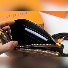 LV Модель M67562 POCHETTE DOUBLE ZIP Сумка на цепочке Сумка Poch