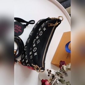 LV Модель： M46091 Черный Сумка BB Узор на коже создан с помощью п