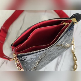 LV Модель： M57793 Черная лаковая кожа Coussin, маленькая сумка Б