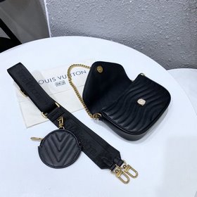 LV Модель M56466 Черная сумка Multi Pochette New Wave Изготовлена