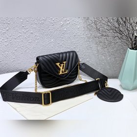 LV Модель M56466 Черная сумка Multi Pochette New Wave Изготовлена