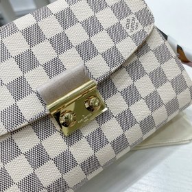 LV Модель： N53 Почтовая сумка с белыми клетками CROISETTE Компак