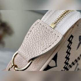 LV Модель： M81140 Белый клатч Сумка из кожи с тисненым зернистым