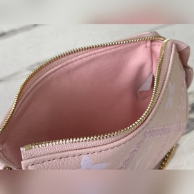 LV Артикул： M81140 Розовый клатч Кожа с тиснением Monogram и ром