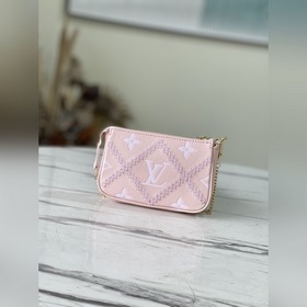 LV Артикул： M81140 Розовый клатч Кожа с тиснением Monogram и ром