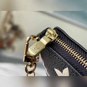 LV Артикул： M81140 Черный клатч Сумка из кожи с тисненым зернист