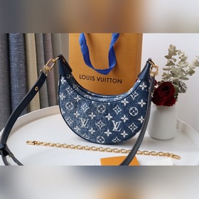 LV Артикул： M81166 Джинсовый синий Loop полукруглая сумка-багет