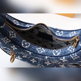 LV Артикул： M81166 Джинсовый синий Loop полукруглая сумка-багет 