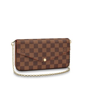 LV Damier Ebène с покрытием из парусины и цепочкой Размеры： 21,0