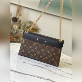 LV Артикул： M41201 Черная сумка через плечо Уникальный дизайн из