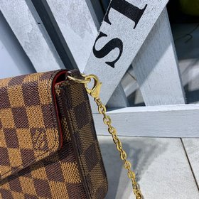 LV Модель M61276 Коричневая клетка Сумка Felicie Элегантная и ро