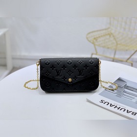 LV Артикул： M64064 Черная сумка POCHETTE FéLICIE с тиснением Су