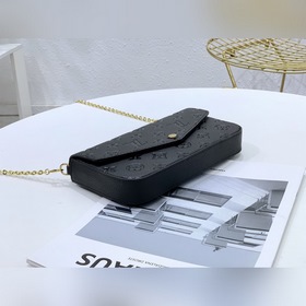 LV Артикул： M64064 Черная сумка POCHETTE FéLICIE с тиснением Су