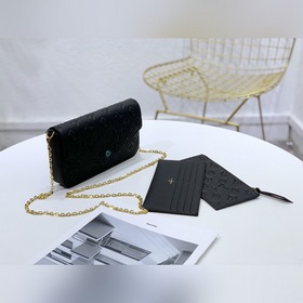 LV Артикул： M64064 Черная сумка POCHETTE FéLICIE с тиснением Су