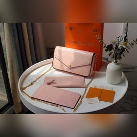 LV Розовый Monogram Vernis лакированная кожа Сумка с цепочкой Ко